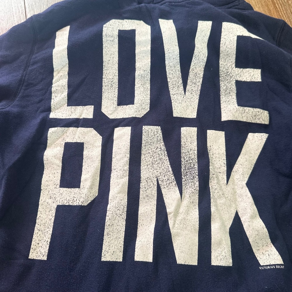 Victoria's Secret PINK Penn State University Hoodie Navy Blue Large PSU Pullover - Picture 5 of 7
